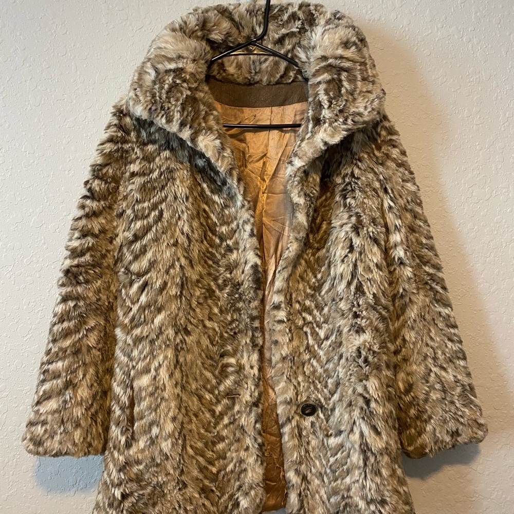 Faux fur vintage coat